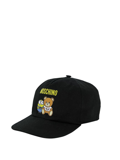 Moschino Kids' Toy Bear Print Baseball Cap In Black