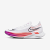Nike Zoomx Streakfly Road Racing Shoes In White/black/flash Crimson/hyper Violet/football Grey