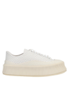 Jil Sander Interwoven Flatform Low-top Sneakers In Ivory