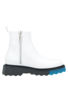 Off-white Sponge Sole Leather Zip Boots In White