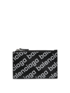 BALENCIAGA DIAGONAL LOGO PRINT ZIPPED CARD HOLDER