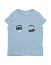 Chiara Ferragni Kids' T-shirts In Sky Blue