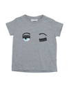 Chiara Ferragni Kids' T-shirts In Grey