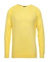 Drumohr Man Sweater Yellow Size 44 Super 140s Wool In Yellow