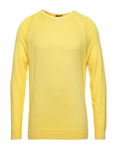 Drumohr Man Sweater Yellow Size 44 Super 140s Wool