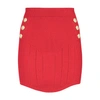 Balmain Short Knit Skirt With Double-buttoned Fastening In 3bx Rouge