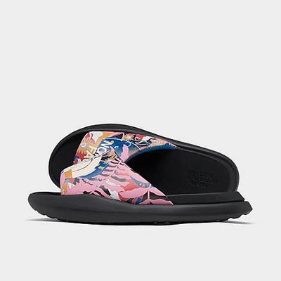 The North Face Triarch Slides In Pink In Tnf Black/multi