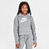 Nike Kids'  Girls' Sportswear Club Fleece High-low Pullover Hoodie In Grey