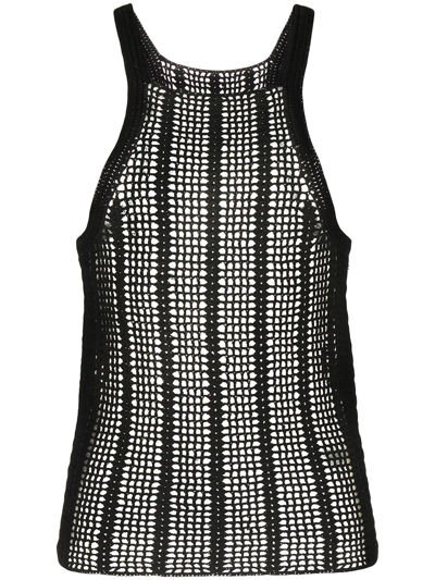 Dion Lee Open-knit Sleeveless Top In Black