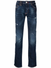 PHILIPP PLEIN SUPER-STRAIGHT MID-RISE JEANS