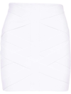 Balmain High-waisted Panelled Mini Skirt In Weiss