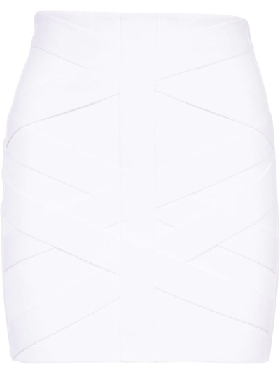 BALMAIN HIGH-WAISTED PANELLED MINI SKIRT