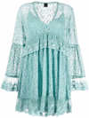 Pinko Lace Babydoll Dress In Grün