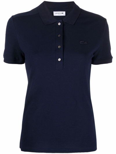 Lacoste Polo Slim Fit En Piqu De Coton Stretch In Blue