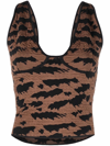 Nanushka Animal-print Tank Top In Schwarz