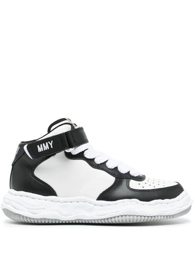 Miharayasuhiro Wayne High Top Trainers In White/black