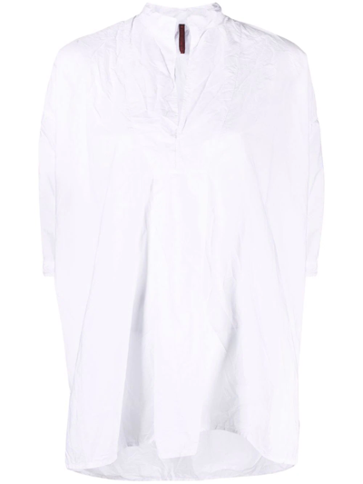 Daniela Gregis Crinkled Three-quarter Lenght Blouse In Weiss