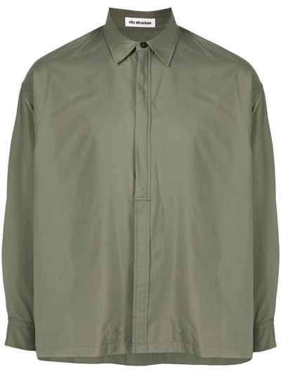 Rito Structure Front Placket Shirt In Grün