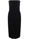 Norma Kamali Strapless Knee-length Fitted Dress In Black