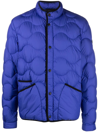 Woolrich Sierra Contrast-trimmed Puffer Jacket In Blue