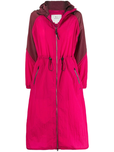 Woolrich Meshoppen Long Parka Coat In Rosa