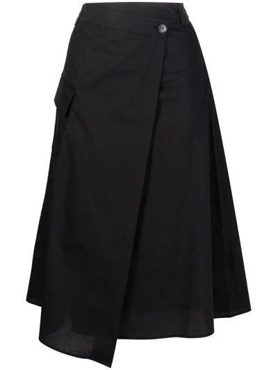 Woolrich High-waisted A-line Skirt In Black