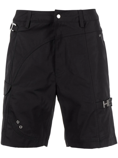 Heliot Emil Logo-plaque Bermuda Shorts In Black