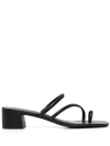 Reformation Meena Toe Ring Block Heel Sandal In Black