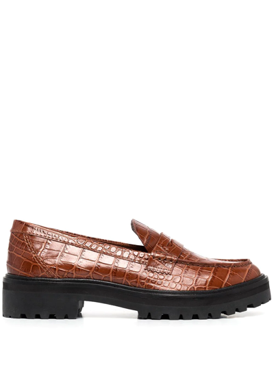Reformation Agathea Chunky Loafers In Braun