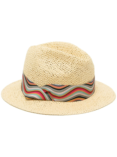 Paul Smith Straw Swirl Tribly Hat W1a-307f-h073 92 In Beige