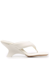 Gia Borghini Gia 6 Cantilevered Wedge Square Thong Sandals In White