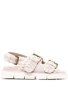 MOU ESKIMO STITCH SUEDE SANDALS