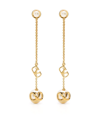 イヤリング VALENTINO Gold V-Logo Pearl Drop Earrings J0G13 UXM 0O3 Valentino Garavani Vlogo Pearl Drop Earrings In Gold | ModeSens