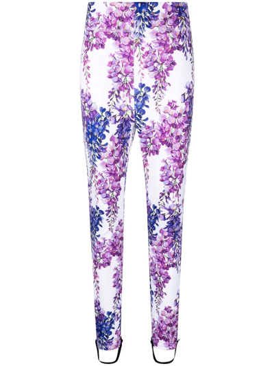 Dolce & Gabbana Floral Print Stirrup Leggings In Glicine_fdo_b_natur_