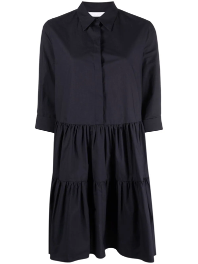 Fabiana Filippi Cotton Tiered-skirt Dress In Black