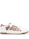 Amiri White & Brown Low Skel Top Sneakers In Weiss