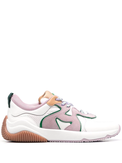 Hogan Colour-block Lace-up Trainers In White