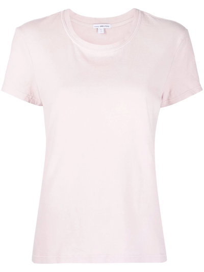 James Perse Round-neck Cotton T-shirt In Rosa