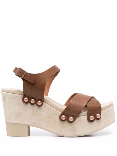 Pedro Garcia Dunia Sandal In Natural Vacchetta In Neutrals