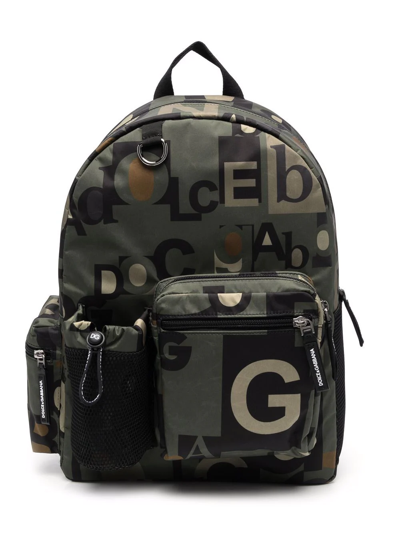 Dolce & Gabbana All-over Logo-print Backpack In Grün