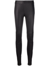 Givenchy Polished-finish Zip-detail Trousers In Schwarz
