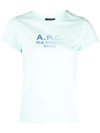 Apc T-shirt With Gradient Logo In Vert Pale