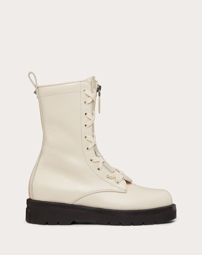 Valentino Garavani Off-white Xcombat Boots In Light Ivory