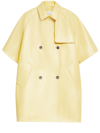 Max Mara Tondo Double-breasted Coated-cotton Coat In Yellow