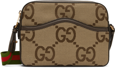 Gucci Beige & Brown Jumbo Gg Messenger Bag In 2570 Be.eb/bro.sug/b
