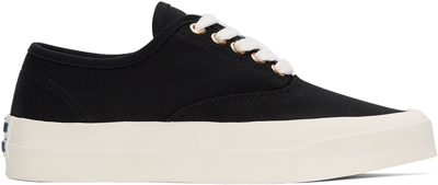 Maison Kitsuné Black Canvas Laced Sneakers