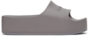 Balenciaga Mono Logo Platform Pool Slides In Grey