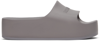 Balenciaga Mono Logo Platform Pool Slides In Dark Grey