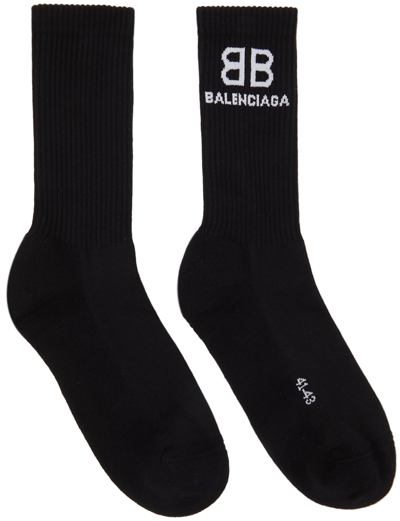 Balenciaga Bb Tennis Socks In Black