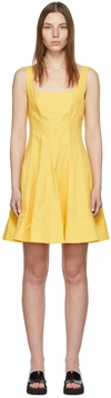 Staud Yellow Mini Wells Dress